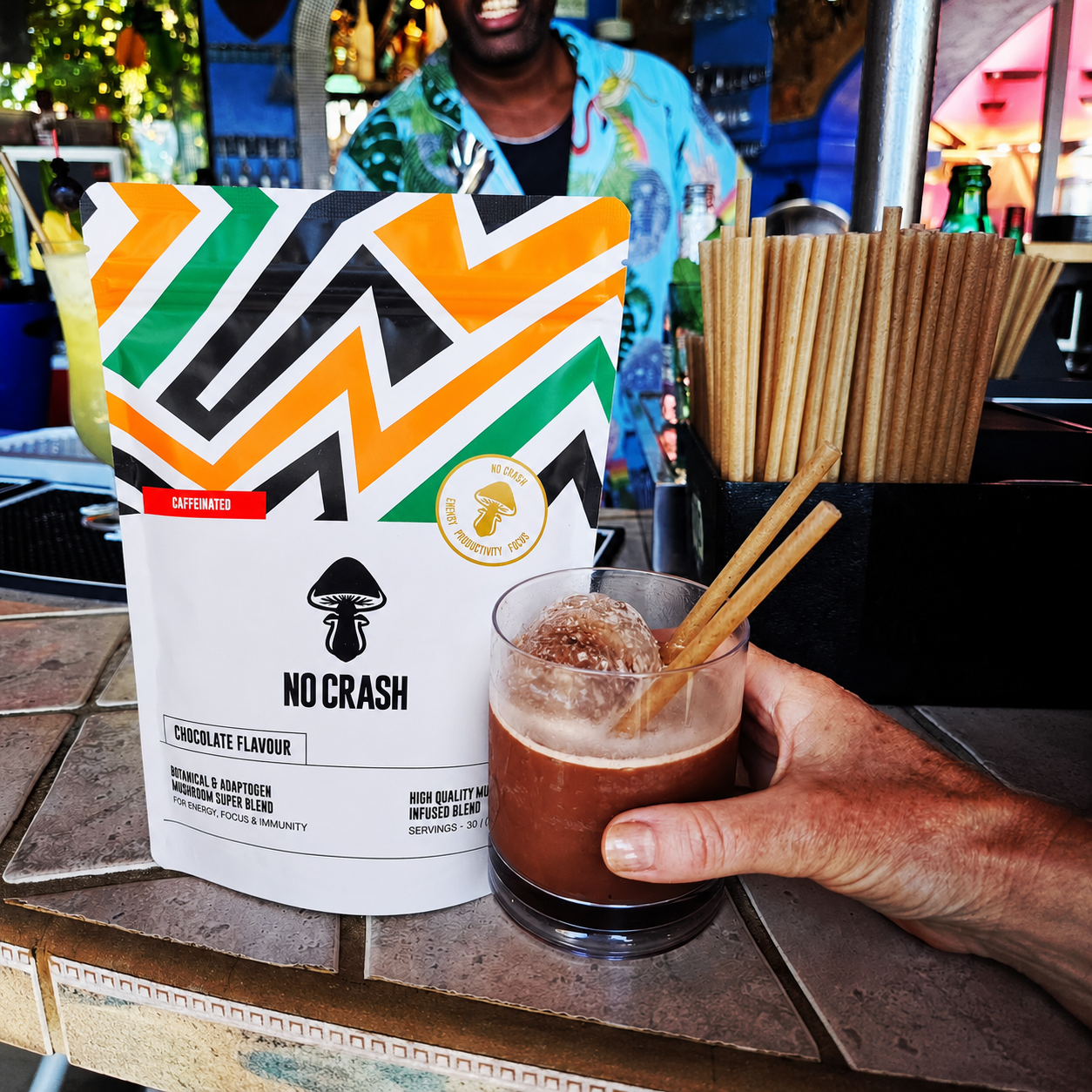 NO CRASH x Pikes Ibiza — How to Make the Iced Mushroom Chocolate Drink That Started at a Legendary Bar
